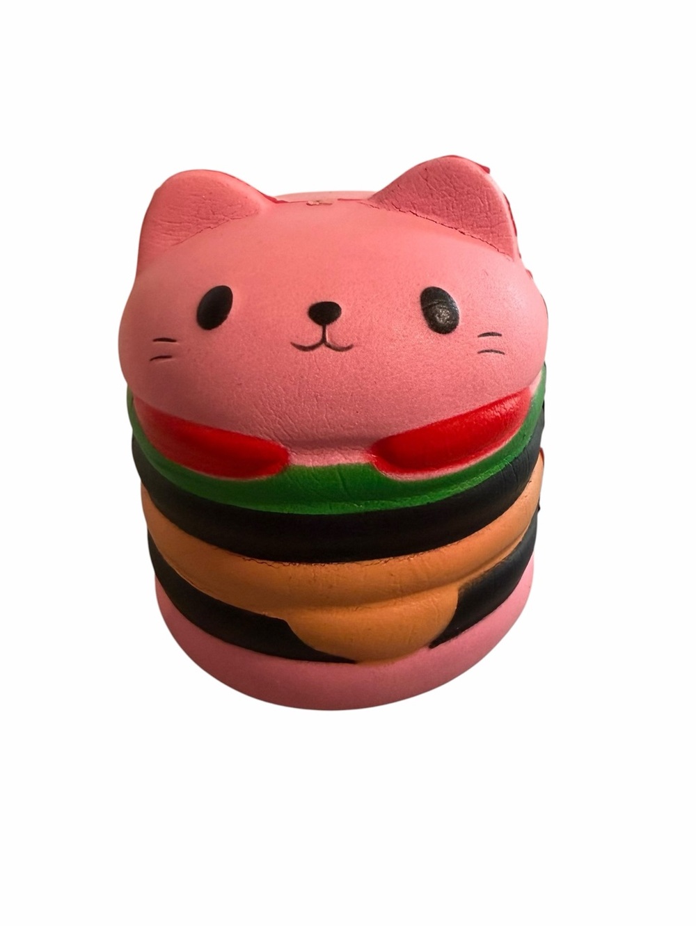 Slow Rising Pink Hamburger Cat Squishy 3.75” x 3”